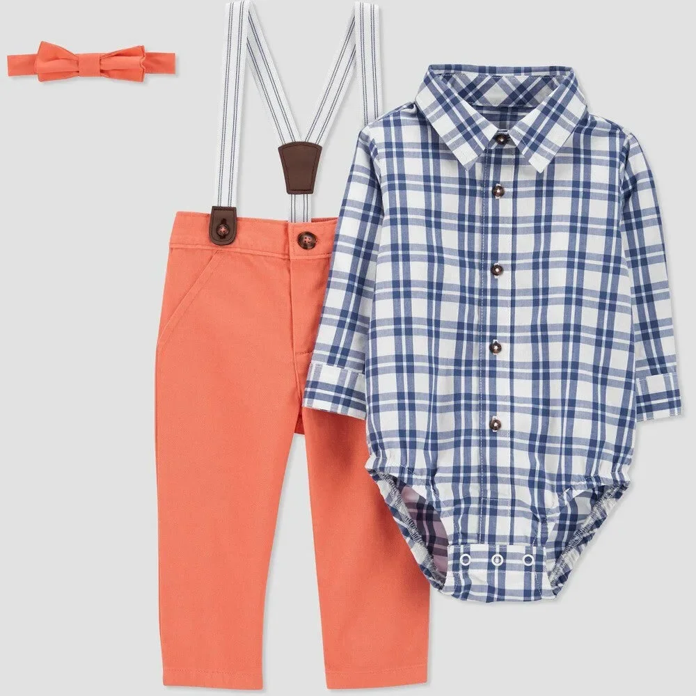 Carter's Toddler Boys' Gingham Top & Bottom 3 piece Set